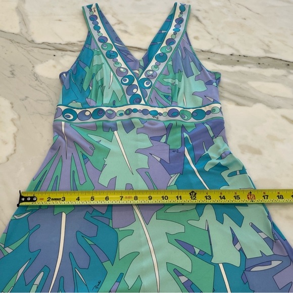 EMILIO PUCCI MULTI LEAF PRINT DRESS SIZE IT 44 / US 10 - Picture 11 of 15